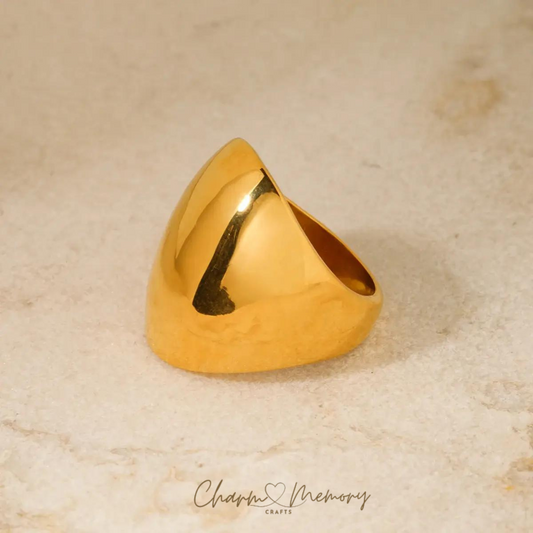 Minimalist and Wide: 18k Gold Plated Ring